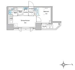 ルフォンプログレ門前仲町プレミア 3階1DKの間取り
