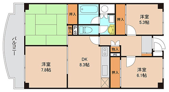グリーンコーポ藤代２号棟_間取り_0
