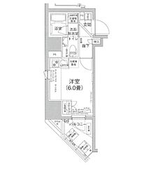 アイルグランデ南大井 ワンルームの間取図画像