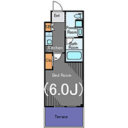 SKYCOURT渋谷北参道 1Kの間取図画像