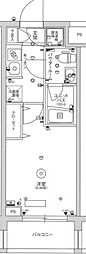 スカイコートヒルズ品川御殿山 1Kの間取図画像