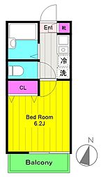 オウルージュ読売ランド 1Kの間取図画像