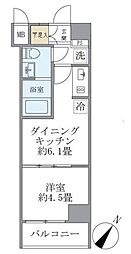 ジオエント駒込 1DKの間取図画像