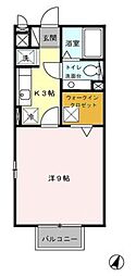 エストゥディオ 1Kの間取図画像