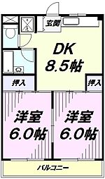 Ving'sFuji 2DKの間取図画像