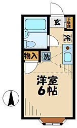 セシル01 1Kの間取図画像