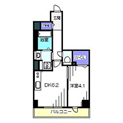 メゾン材木町 1DKの間取図画像