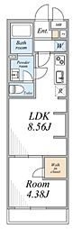 リブリ・ときわ台 1LDKの間取図画像