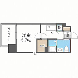 LiveCasa県庁前 1Kの間取図画像