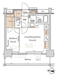 ブランシエスタ木場 1LDKの間取図画像