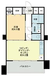 ドミール千駄木 10階1LDKの間取り