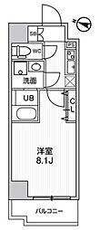 ジェノヴィア南千住2スカイガーデン 1Kの間取図画像