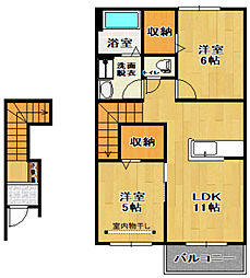 Pine.Well 2LDKの間取図画像