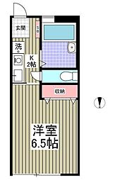 ニッコウA号棟 1Kの間取図画像