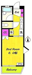 エンドレス城下 1Kの間取図画像