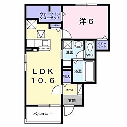 ボンズコート 1LDKの間取図画像