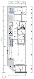 ライジングプレイス亀戸 1Kの間取図画像