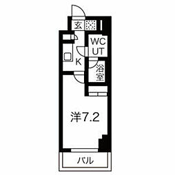 スパシエ東神奈川 1Kの間取図画像