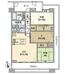 グランシエロ越谷 2SLDKの間取図画像