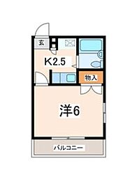 メゾン・パークサイド 1Kの間取図画像