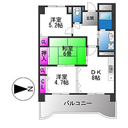 サンリットステージ出戸 3DKの間取図画像