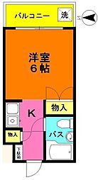 アクシーズ戸田公園 ワンルームの間取図画像