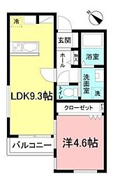 アリシア相模大野 1LDKの間取図画像