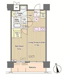 VerdeCourt西新宿 1LDKの間取図画像