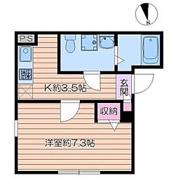ＩＲＯＨＡ浅草 4階1Kの間取り