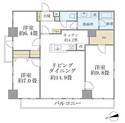 KDXレジデンス秋葉原 3LDKの間取図画像