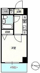 エヴェナール東中野 1Kの間取図画像
