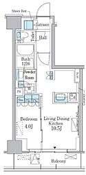 パークアクシス新宿百人町 1LDKの間取図画像