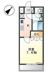 チェリーブロッサム 1Kの間取図画像