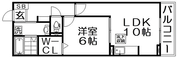 プロムナード神野 ｜大阪府枚方市桜町(賃貸アパート1LDK・1階・47.18㎡)の写真 その2