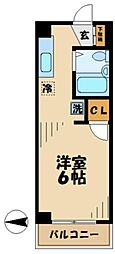 スカイハイツ多摩 1Kの間取図画像