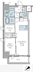 クレストコート東中野 2LDKの間取図画像