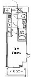 ガリシアレジデンス芝公園 1Kの間取図画像
