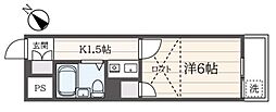 アネックス綱島 1Kの間取図画像