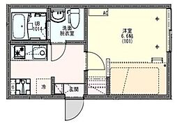 リディアコート北越谷 1Kの間取図画像