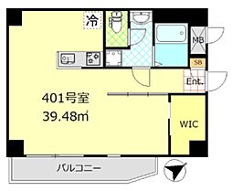コージーコート西新宿 ワンルームの間取図画像