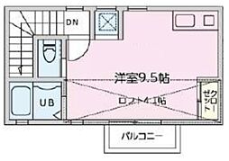 FIT北新宿 2階ワンルームの間取り