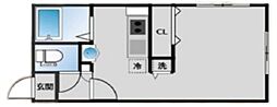 MODULOR氷川台 4階1Kの間取り