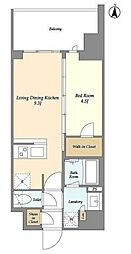 グランカーサ三ノ輪V 6階1LDKの間取り