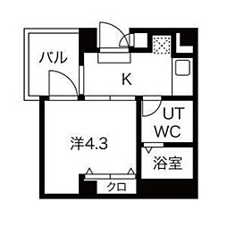 Lotso京成立石 1Kの間取図画像