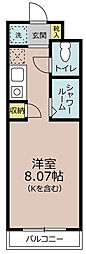 N.S.ZEAL東別院 ワンルームの間取図画像