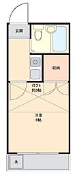 ロジュモン蕨 1Kの間取図画像