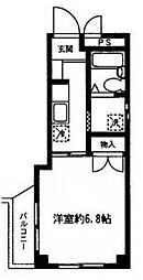 ブルーハイネス落合 1Kの間取図画像