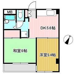 メゾン浦和 2DKの間取図画像