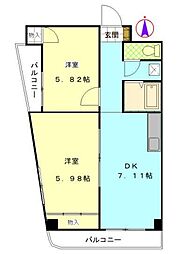 ルミエール・小澤 2DKの間取図画像