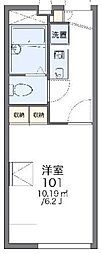 レオパレスIZM2 1Kの間取図画像